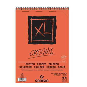 CANSON Bloco de Desenho XL, A4 e A3 , 120 Folhas, 90g